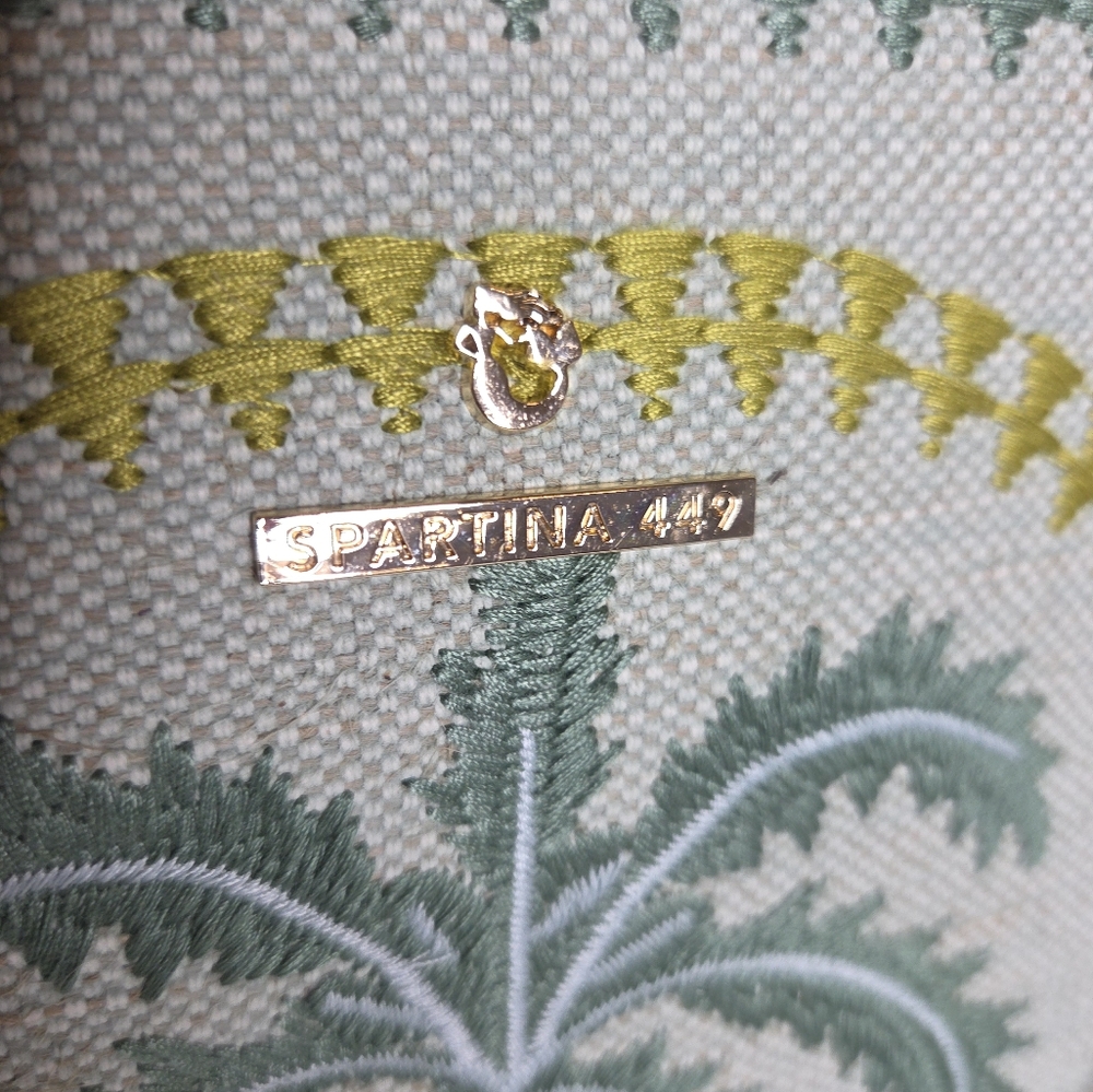 Spartina 449 Fiesta Tote Richmond Hill Sea Foam Palms NEW - Picture 5 of 11
